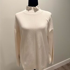 Banana Republic Cream Mockneck Center-Seam Sweater